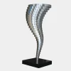 Statues & Sculptures Floor Standing|Abstract^Tornado 163cm Silver Metal Garden Sculpture v1