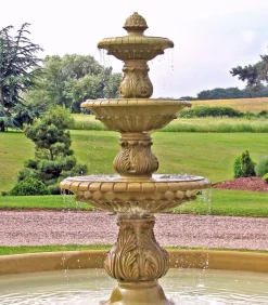 Statues & Sculptures Water Features^Triple Tier Fountain & Pool Surround Stone Water Feature