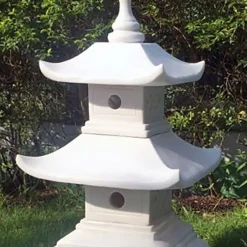 Statues & Sculptures Pagodas^Two Tier Japanese Pagoda Lantern Marble Garden Ornament