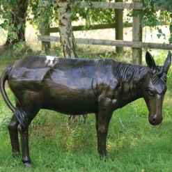 Statues & Sculptures Farm^Wild Donkey Bronze Metal Garden Statue