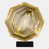 Statues & Sculptures Table Top|Abstract^Xenon Grid 70cm Gold Metal Indoor Sculpture