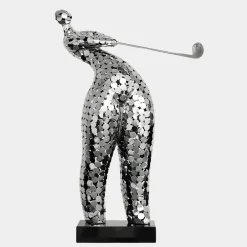 Statues & Sculptures Figurative|Table Top^Zen Golf 86cm Silver Metal Indoor Sculpture